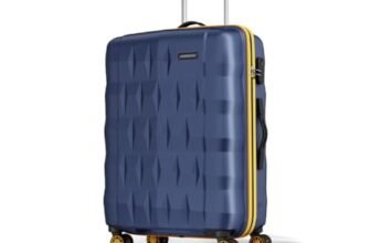 Aristocrat Comet Large Polycarbonate Hard Case 8-Wheel Trolley Bag, Blue