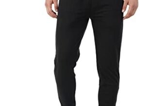 PUMP’D Men’s Breathable Cotton Jogger Pants with Elasticated Waistband & Drawstring -Dry Tech, Anti-Odor, Lightweight, Soft Seams (Whacky Black, L)