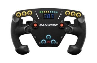 FANATEC Sim Racing ClubSport Steering Wheel F1 Esports V2 – Officially Licensed Formula 1 Product, Alcantara Grips, LED Display, Magnetic Paddles, Integrated Vibration Motors – PC