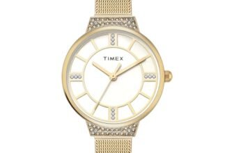 TIMEX Champagne Round Dial Analog Women’s Watch – TWEL22401