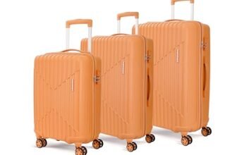 KAMILIANT by American Tourister Savvy|Trolley Bag Set of 3 (55+70+80 cms) for Travel| Hard Case Polypropylene (PP) Suitcase|360° 8-Wheel Spinner Luggage Trolley|Combination Lock|Orange Pastry