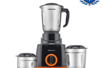 BAJAJ Rex 500 W Mixer Grinder(Rex 500W mixer grinder | 3 Jars | Black, Orange)