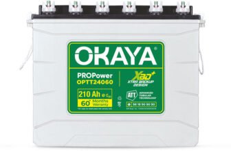 OKAYA 60 Months Warranty Tubular Inverter Battery(210 Ah, OPTT24060)