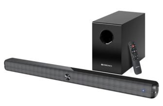 ZEBRONICS 120 Watts Soundbar, Home Theatre, Dual Racetrack Drivers Soundbar, 13.33cm Subwoofer, HDMI ARC, Bluetooth v5.1, USB, Glossy Finish, Wall Mountable, 2.1 Ch (Juke BAR 3910)