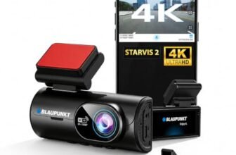 Blaupunkt Dashcam-BP 4000 WiFi Dual Camera 3K +1080P,3.16” IPS Screen, 5MP, IMX 335sensor, Supports ADAS,G Sensor,512GB SD Card Capability,170° Wide Angle View, Built-in Mic and Speaker