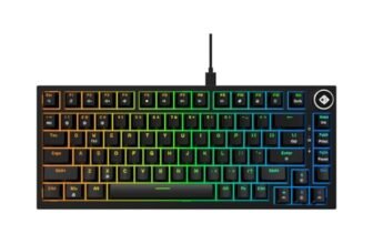 Cosmic Byte CB-GK-43 Phantom TKL Gasket Mechanical RGB Wired Keyboard, Pre-Lubed Outemu Red Switches, 1000Hz Polling, Software, Per-Key RGB, Swappable Switches, Volume Roller, USB C Port (Black)