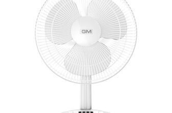 GM Livo Plus NS Table Fan | 400MM Sweep Size | 1400 RPM Aerodynamic Blade Design for High Air Delivery | Ideal for Home & Office | Corrosion Protection | 3 Speed Settings | 100% Copper Motor | White