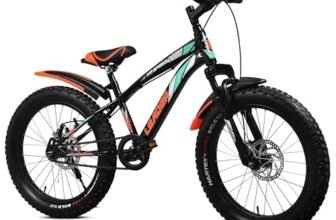 Leader Speedy Bike 20T Kids Cycle with Front Suspension | DD Brake | Ideal 7-10 Years 20 T Fat Tyre Cycle – Matt Black