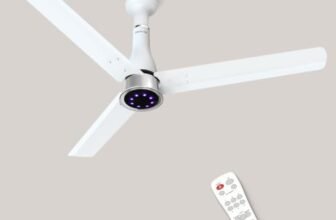 Polycab Wizzy Prime 1200mm BLDC Ceiling Fan with remote|BEE 5 Star Rated, Higher Air Delivery|LED Indicator,Reverse,Boost,Sleep and Breeze Mode |3 Years Warranty (Matt White)