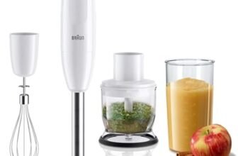 Braun MultiQuick 1, Powerful 450W Hand Blender, Made in Europe, EasyTwist Technology, Lightweight, Stainless Steel Design, Dishwasher Safe, All-in-1: Blender, Grinder, Chopper & Whisker, MQ10.202M
