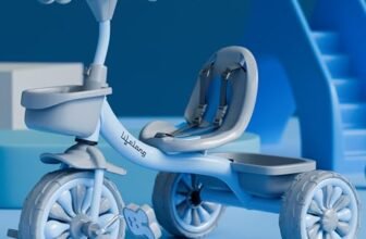 Lifelong Kids Tricycle with EVA Wheels, Bell & Storage Basket – Baby Trike for 2-5 Years (Blue & Grey)