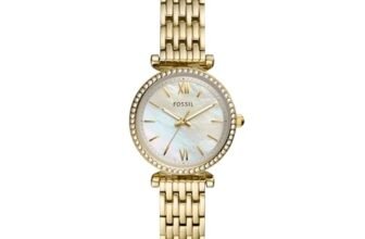 Fossil Women Stainless Steel Analog White Dial Watch-Es4735, Band Color-Gold