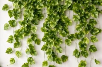 Akaar Polyester Artificial Plants Leaves Money Plant Greenery Hanging Vine Creeper Home Decor Door Wall Balcony Decoration Party Festival Craft(7.2Ft) – Pack Of 1