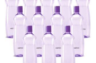 MILTON Pacific 1000 Pet Water Bottles, 1 Litre Each, Set of 12, Purple | BPA Free | Leak Proof | Office| Gym | Home | Kitchen | Travel | Hiking | Treking | Reusable