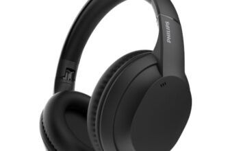 PHILIPS TAH4050 Wireless Bluetooth Headphones with Mic, 40mm Dynamic Drivers, Bluetooth 6.0, Up to 30H Playtime, Dual Device Pairing, USB-C Fast Charging, AUX Support, Over-Ear Headset, Black ion.