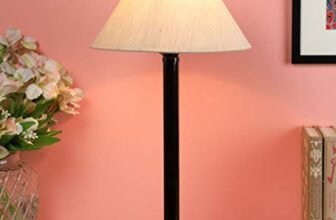 tu casa Modern Bedside Table Lamp with Off-White Cotton Shade and Black Metal Base | Decorative Bedroom Lamp for Home, Living Room, Study Table | Office Lighting