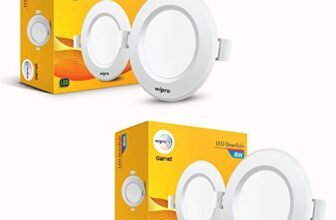 Wipro Garnet 8W Round Downlight Junction Box | Cool White (6500K) | Glare-Free Design | Recessed Downlighter for False Ceiling | Cutout ∼ 3 inch | Pack of 2