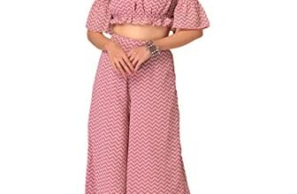 Indya Women’s Polyester Short Sleeve Regular Fit Blouse (Pack of 2) (ICO00315_Pink