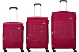 Aristocrat Duralite Set of 3 Soft Case (S+M+L) Trolley Bags, Red