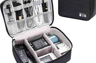 House of Quirk Polyester Electronics Accessories Organizer Bag, Universal Carry Travel Gadget Bag For Cables, Plug And More, Perfect Size Fits For Pad Phone Charger Hard Disk – Black