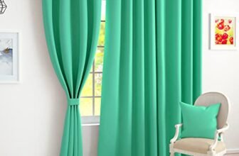 Story@Home 100% True Blackout Door Curtains 7 Feet Set of 2, Teal