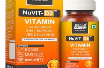 The Old Natural Nuvit-D3, Vitamin D3 K2 MK7 Tablets, Vitamin D3 (Lichen) + K2 for Bone Strength & Calcium Absorption, Heart & Immunity Support, High Absorption Formula (120 Tablets)