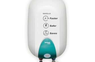 Havells Instanio Prime 25 Litre Storage Water Heater (Geyser) |Temp. Sensing Color Changing LED Indicator | Glass Coated Anti Rust Tank | Warranty: 5 Year on Tank | High Rise Compatible (White Blue)