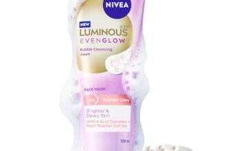 NIVEA Luminous Pearl Rucinol – Bubble Foaming Face Wash for Brighter Glow, 100 ml | Cleanses, Brightens, Unclogs Pores & Hydrates | Removes Make Up | For oily, dry & sensitive skin | Men & women