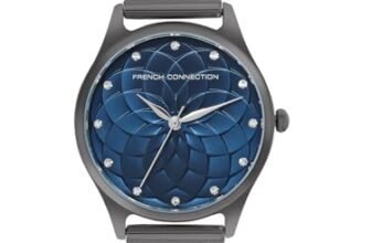 French Connection Cleo Round Analog Watch with Gun Mesh Strap for Women – FCP43GNM