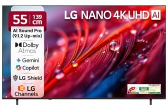 LG 139 cms (55 inches) NU87 AI Series Nano 4K Ultra HD (3840 x 2160) Smart webOS LED TV 55NU870BPLA 2026