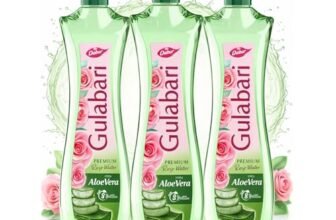 Dabur Gulabari Premium Rose Water with Aloe Vera – 1200 ml (400ml x 3) | Upto 8 HR Skin Hydration | Cleanses, Tones and Moisturises Skin | For All Skin Types
