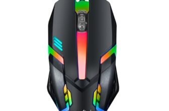FRONTECH Wired USB Gaming Mouse | 3 Button Mouse| RGB Light| 1200 DPI | Scroll Wheel| Compact and Stylish Grip| USB Plug & Play (MS-0070, Black)
