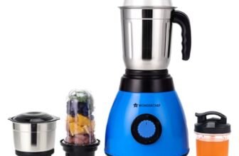 Wonderchef Acura Blender Pro Mixer Grinder 500W, 230V~50Hz, 4 Jars(2 Stainless Steel + 2 Polycarbonate Jars), Black & Blue, 2 Years Warranty by Wonderchef