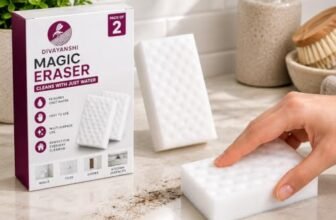 Divayanshi Magic Eraser Sponge Pack of 2 | Powerful Stain Remover with Just Water | No Scratch Multi-Surface Cleaning Sponge for Kitchen, Bathroom, Walls, Shoes & Switchboards