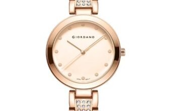 Giordano Eleganza Collection Analog Watch for Women with Crystal-Studded Strap & Diamond Indices