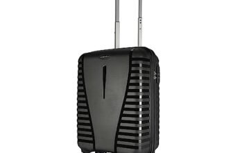 Aristocrat Airpro 8-Wheel Cabin Size Hard Case Trolley Bag, Jet Black