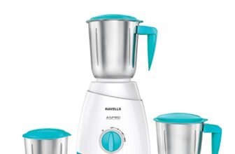 Havells Aspro Plus 500W White & Light Blue Mixer Grinder With 3 Jars