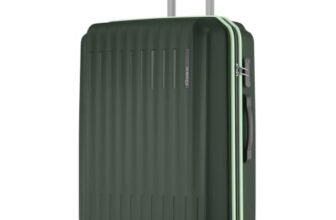 Safari Genius Alley 75cm Large Check-in Trolley Bag Hard Case Polypropylene, 4 Spinner Wheels, 360 Degree Wheeling Luggage, Travel Bag, Suitcase for Travel, Trolley Bags for Travel, Deep Forrest