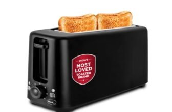 Pigeon Eazy Toast 2 Slice Pop Up Toaster, Wide Slot & Compact, Black