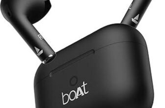 boAt Airdopes Alpha,35H Battery, 13mm Drivers,ENx, App Support Bluetooth(Jet Black, In the Ear)
