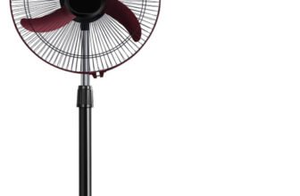 Kenstar Wind Speed Ultra MRN | Adjustable Height with 2 Year Warranty Ultra High Speed 400 mm Pedestal Fan(Maroon, Black | Pack of 1)