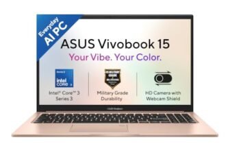 ASUS Vivobook 15 (2026),Intel Core 3 304 (Series 3-Latest Gen),Fingerprint Sensor,8GB RAM,512GB SSD,FHD,15.6″(39.6 cm),Win 11,M365 Basic(1Y),Office 2024,Terra Cotta,1.7 Kg,X1504MA-BQ424WS,AI Laptop