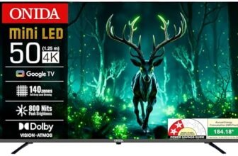ONIDA 127 cm (50 inchs) Nexg Series 4K Ultra HD Smart QLED Mini LED Google TV MZ50MIN