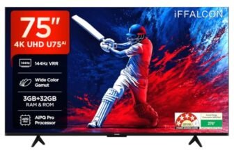iFFALCON 189 cm (75 Inches) 4K UHD Smart LED Google TV | 144Hz VRR | 3GB RAM | Dolby Vision & Atmos | Game Master | 75U75