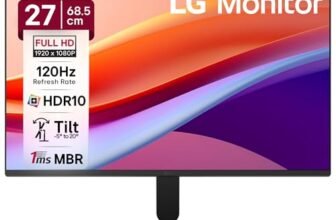 LG 27U411A-BD 68.5 cm (27 Inch) FHD (1920×1080) IPS Monitor, 1ms(MBR), 120Hz, Anti-Glare, sRGB 99%(Typ.), HDR10, 3-Side Virtually Borderless, Reader Mode, Flicker Safe, VGA, HDMI, Slim Stand, Black