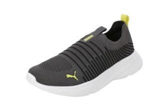 Puma Mens Kardio Slipon Black-Dark Coal-Lime Sheen Sneaker – 7 UK (39713101)