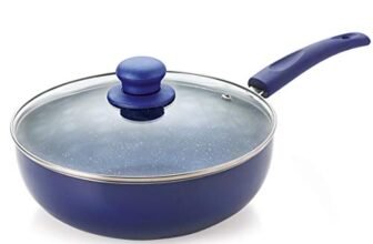 Nirlon Aluminium Non Stick Dishwasher Safe Induction Base Bling Kadhai with Glass Lid