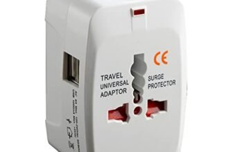 2 USB Universal Travel Adapter with Built in Dual USB Charger Ports Plug International Travel Adapter All in One Portable Travel Adapter