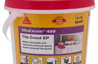 SIKA – SikaCeram 888 Tile Grout EP – Coloured tile grout and tile adhesive – Water cleanable and chemical resistant – Stainless and colourfast – Light ivory – 1kg