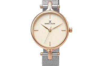 Daniel Klein Analog Silver Round Dial Rose Gold Case Silver Mesh Strap Water-Resistant Wrist Watch for Women Girls, Ladies DK11914-2